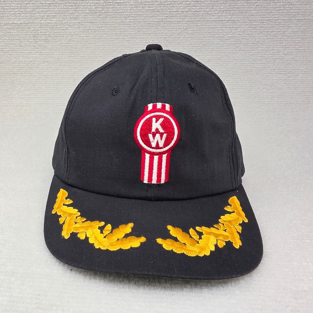 Kenworth Trucker Hat Unisex OSFA Black Scrambled Eggs Gold Embroidery Snapback